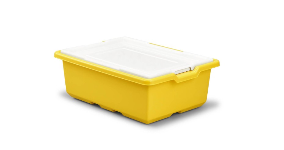 Caja de almacenamiento mediana amarilla