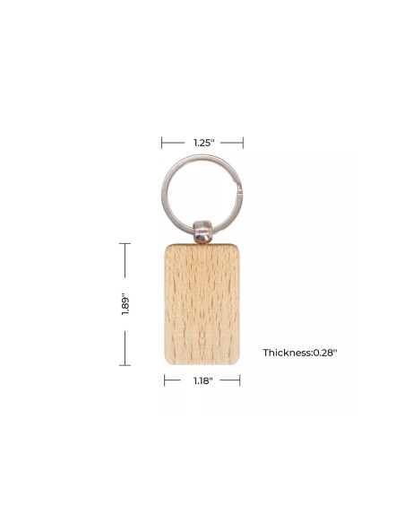 Llavero de madera rectangular