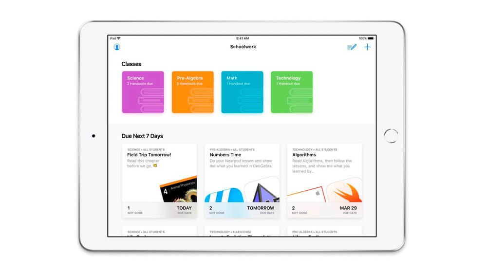 App Tareas de Clase iPad