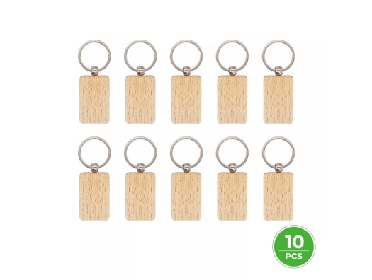 Llavero de madera rectangular