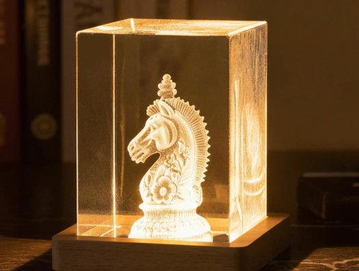 Base con pantalla LED para bloque cristal K9 rectangular 2